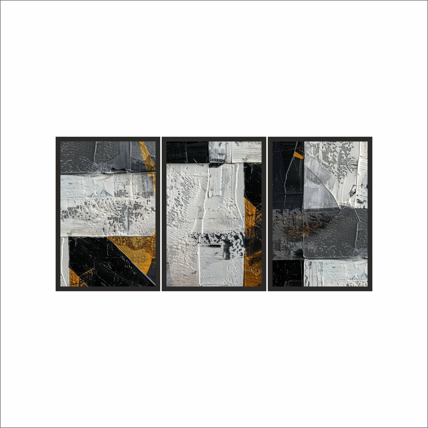 Raw Balance Wall Art Photo Frame – Textured Abstract Trio Art Frame