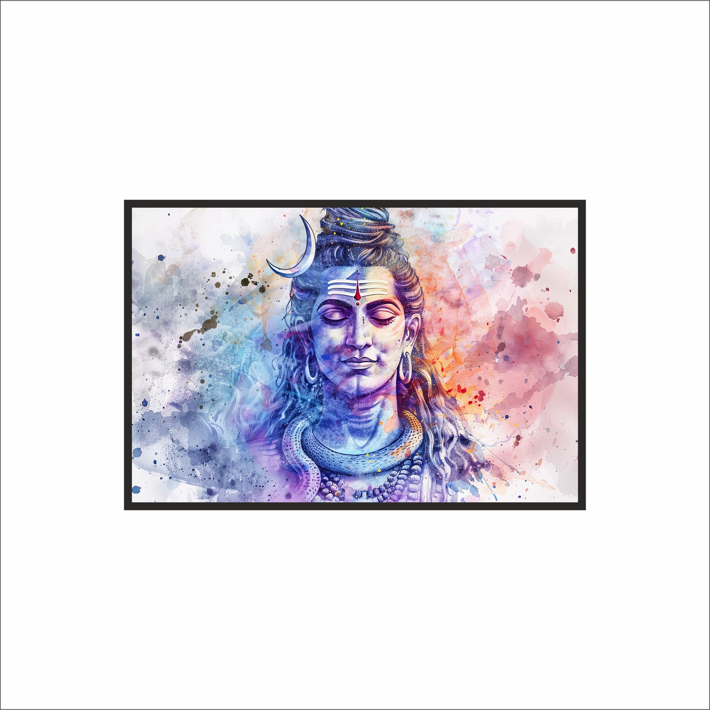 Cosmic Serenity – Lord Shiva Watercolor Art Frame 🕉️✨