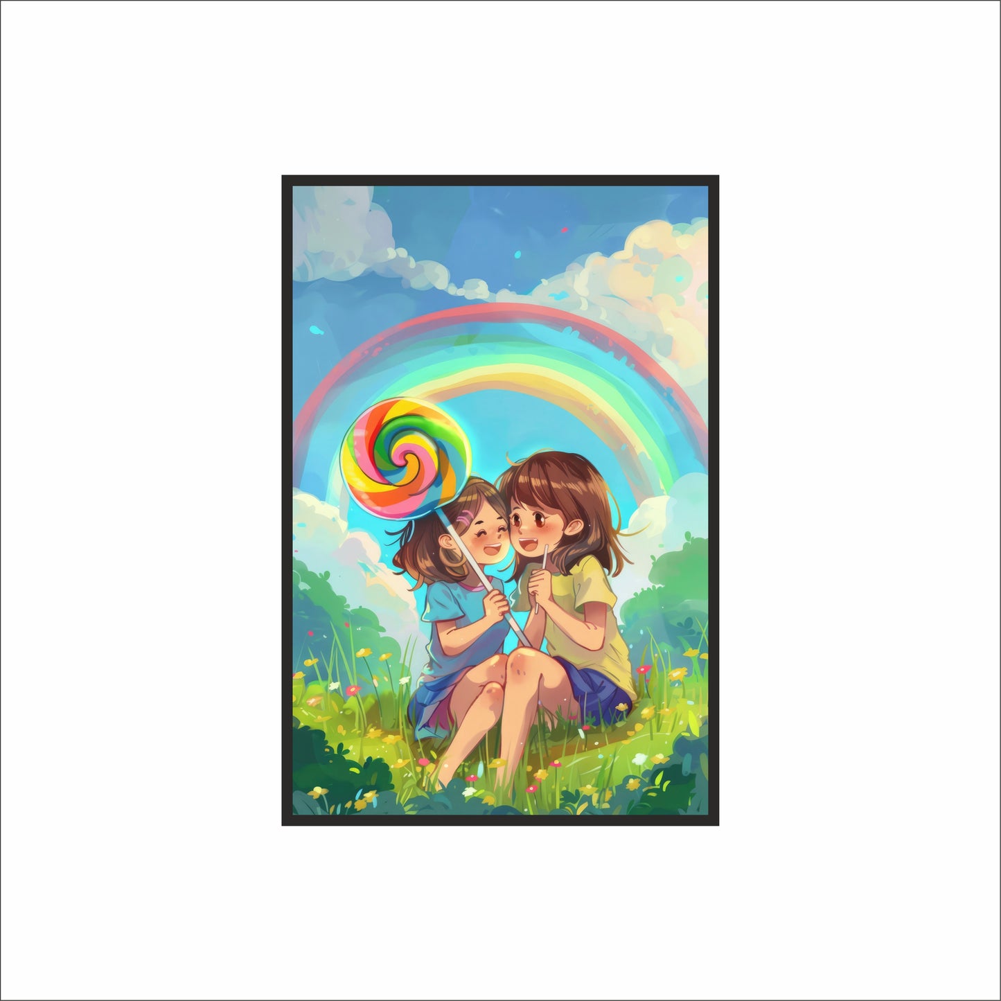 Rainbow Giggles – Childhood Joy Art Frame 🌈🍭