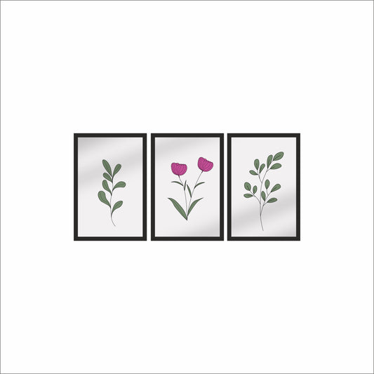 Minimal Botanical Trio Wall Frame Set – Bloom & Balance 🌿✨