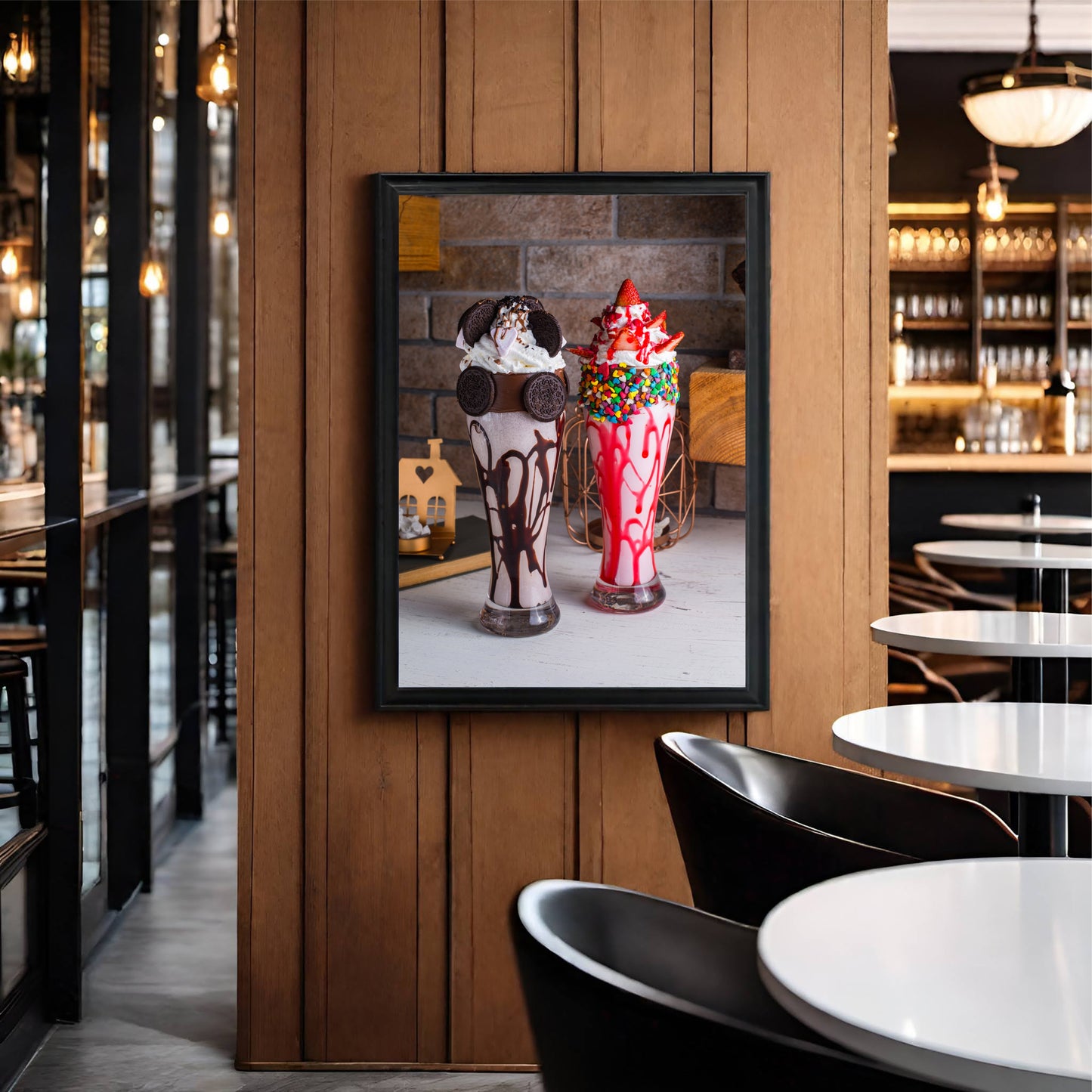 Indulgence Duo – Gourmet Milkshake Art Frame 🍫🍓