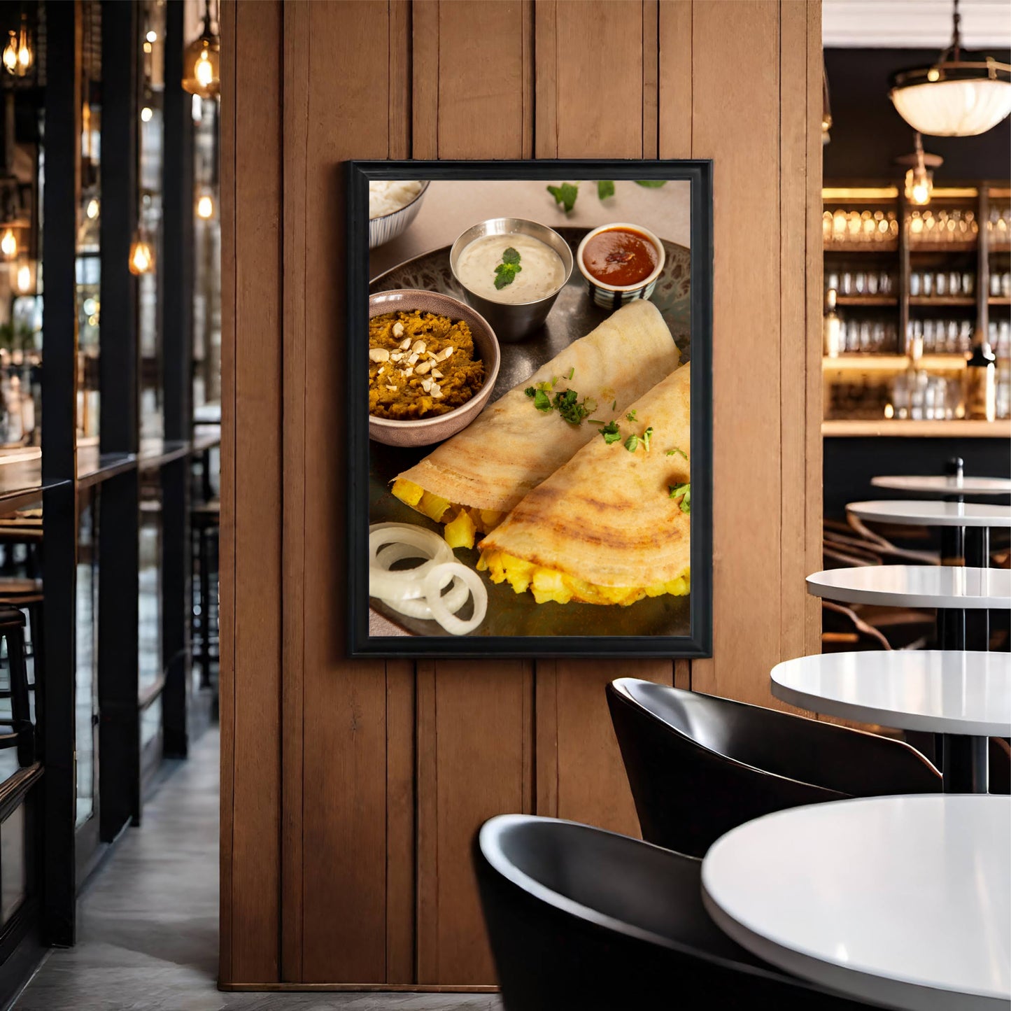 Golden Dosa Feast – South Indian Food Art Frame 🥞🍛