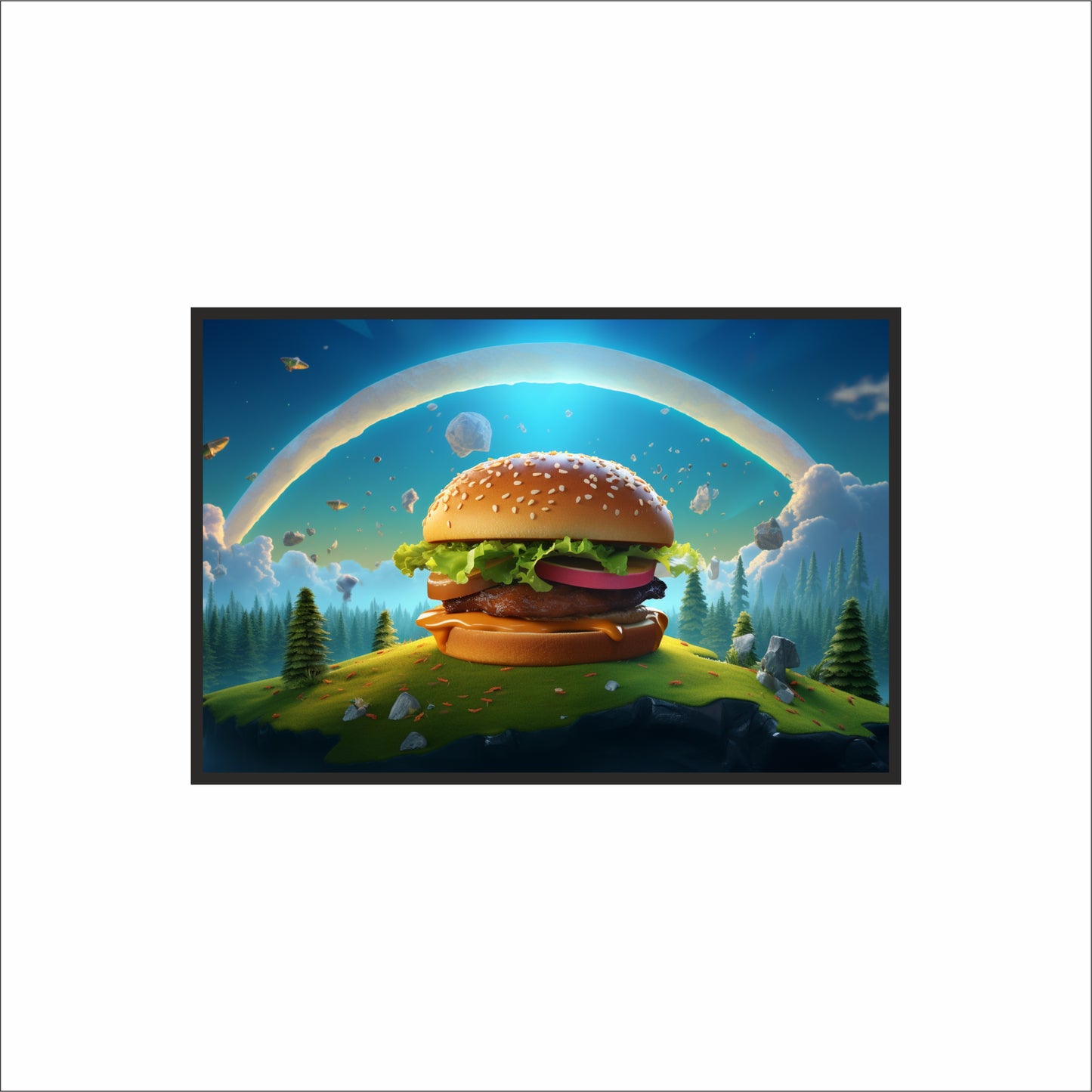 Fantasy Burger Realm – Surreal Food Art Frame 🍔🌈
