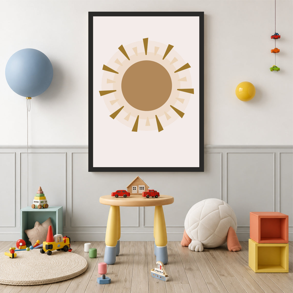 Boho Sun Wall Art | Minimalist Sun Poster | Kids Nursery Decor