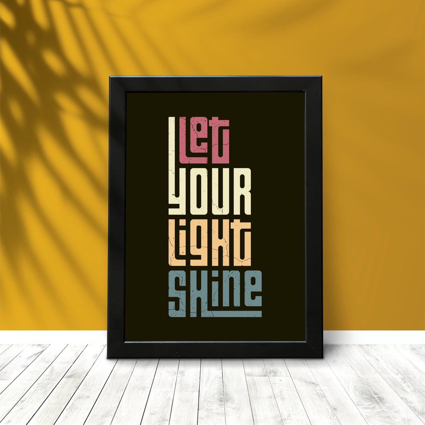 Let Your Light Shine Wall Art Photo Frame – Bold Typography Art Frame