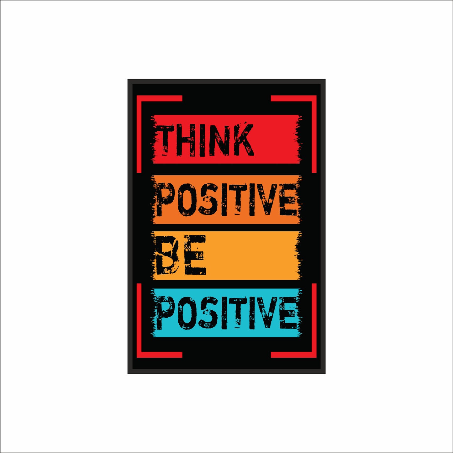 Think Positive – Bold Motivational Typography Wall Art