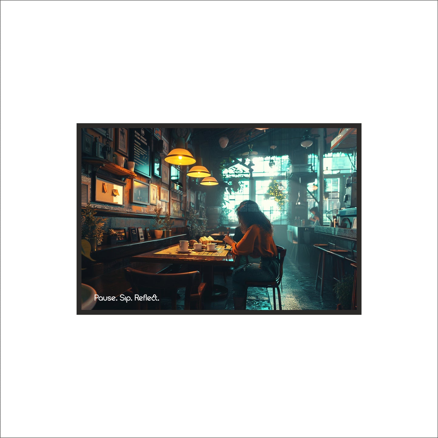 Pause. Sip. Reflect. – Cozy Café Mood Wall Art