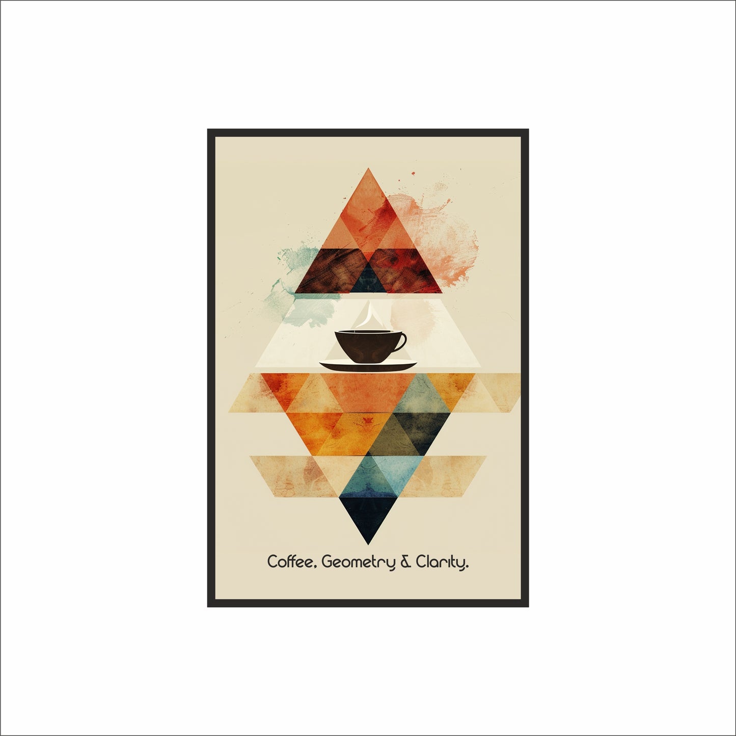 Coffee, Geometry & Clarity – Modern Abstract Coffee Wall Art