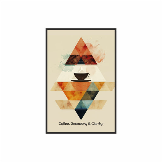 Coffee, Geometry & Clarity – Modern Abstract Coffee Wall Art