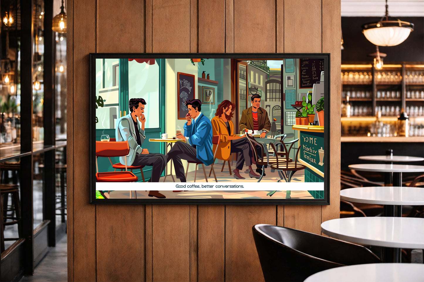 Good Coffee, Better Conversations – Café Life Wall Art ☕