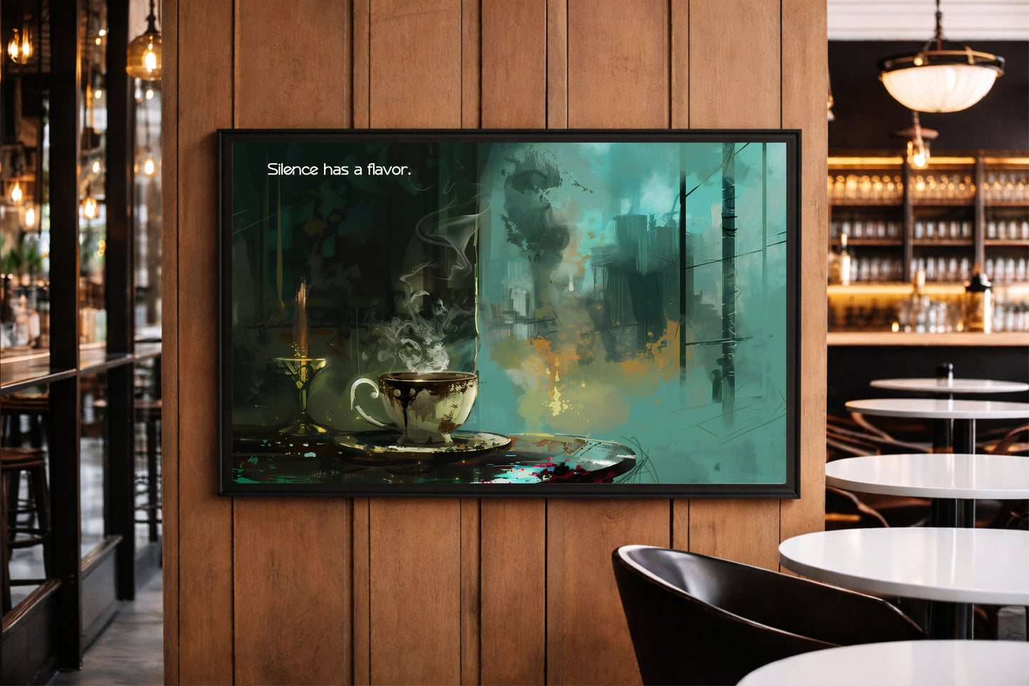 Silence Has a Flavor – Moody Coffee Wall Art ☕🌫️