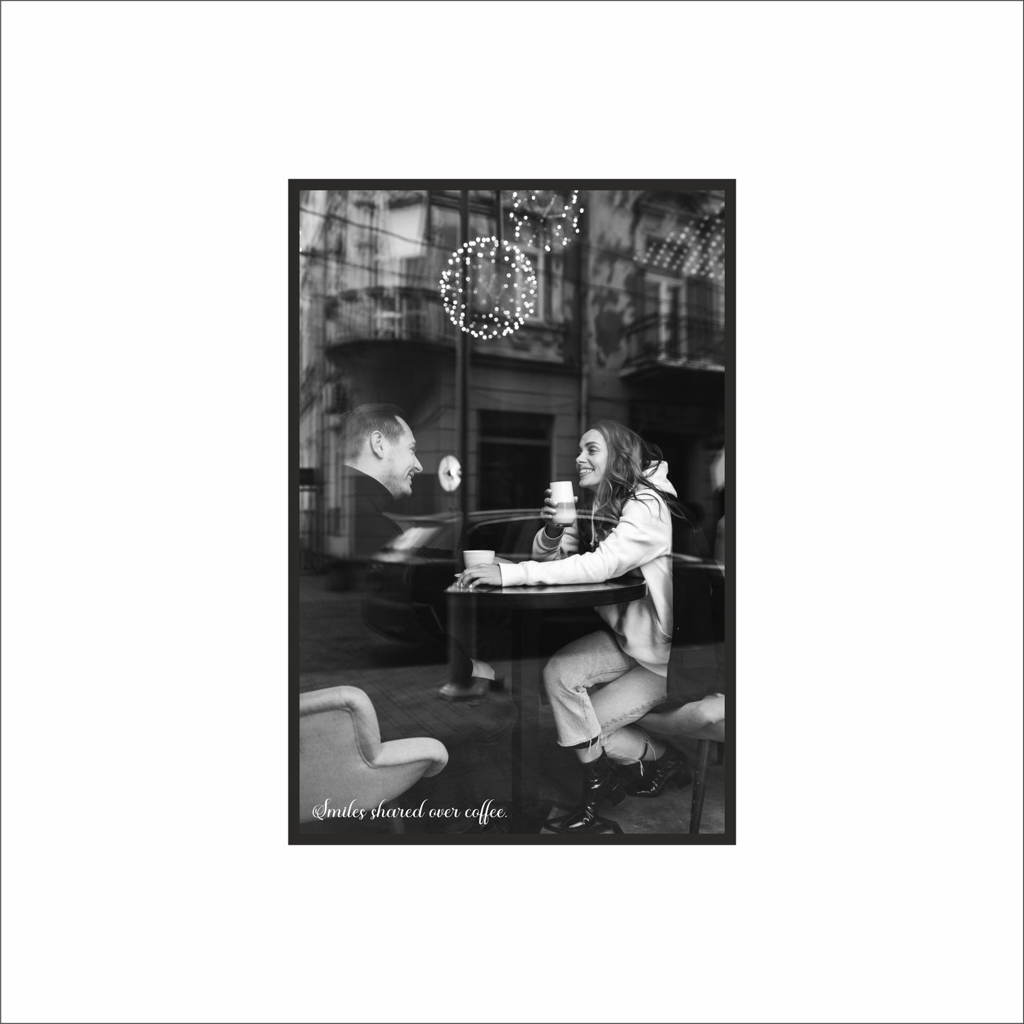Smiles Shared Over Coffee Wall Art Photo Frame – Café Moments Wall Art