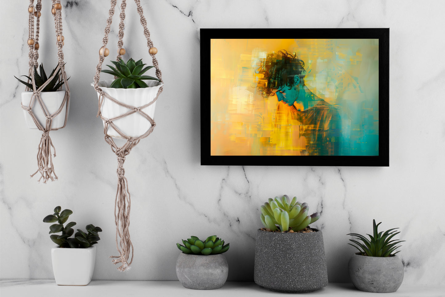 Between Thought and Light Wall Art Photo Frame – Abstract Portrait Wall Art