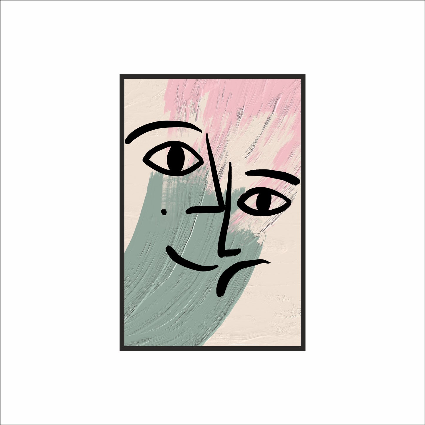 Quiet Expression – Modern Abstract Face Art 🎨✨