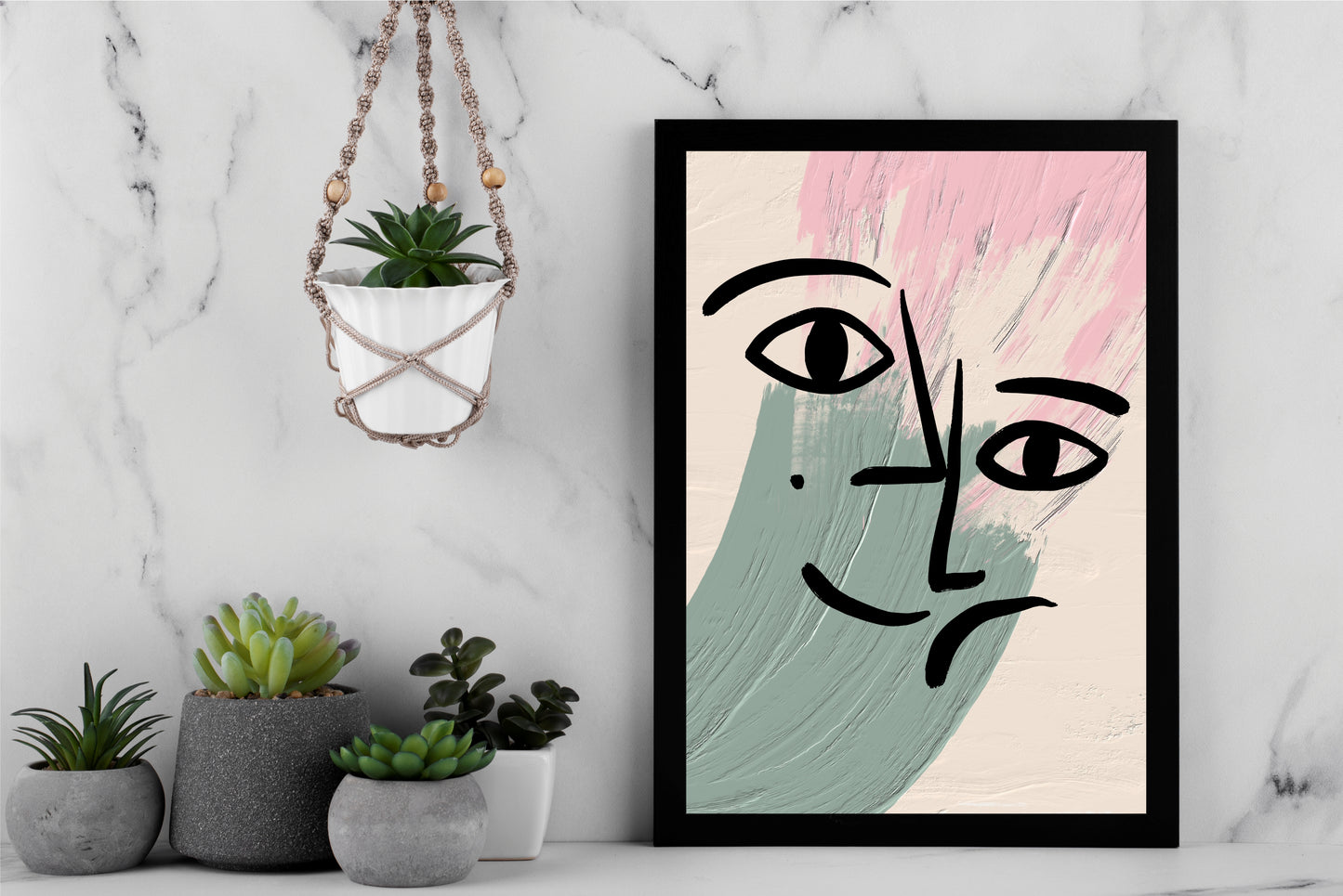 Quiet Expression – Modern Abstract Face Art 🎨✨