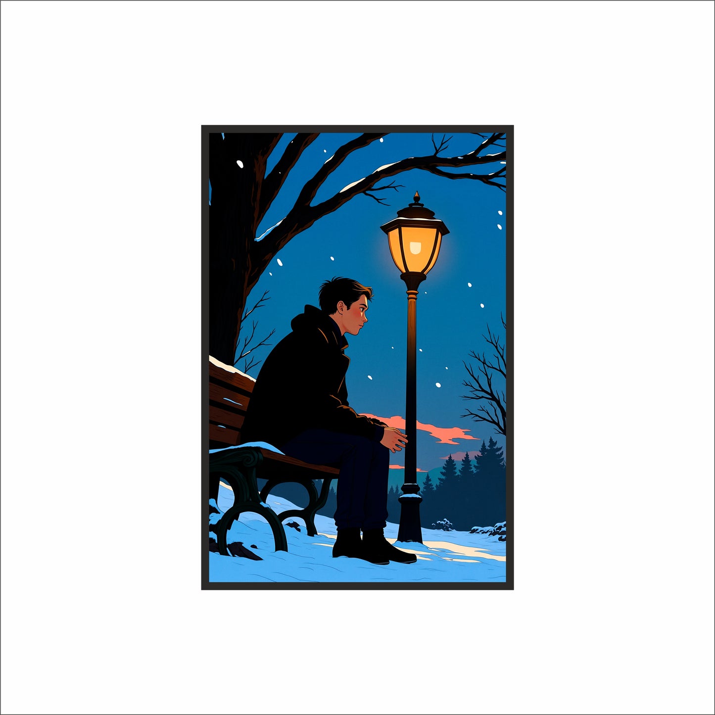 Under the Quiet Light – A Moment of Reflection 🌙❄️