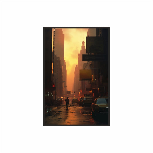 Golden Hour Silence – Urban Street Wall Art 🌆✨
