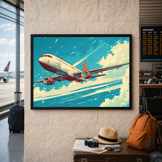Vintage Airplane Aviation Wall Art | Retro Aircraft Travel Poster
