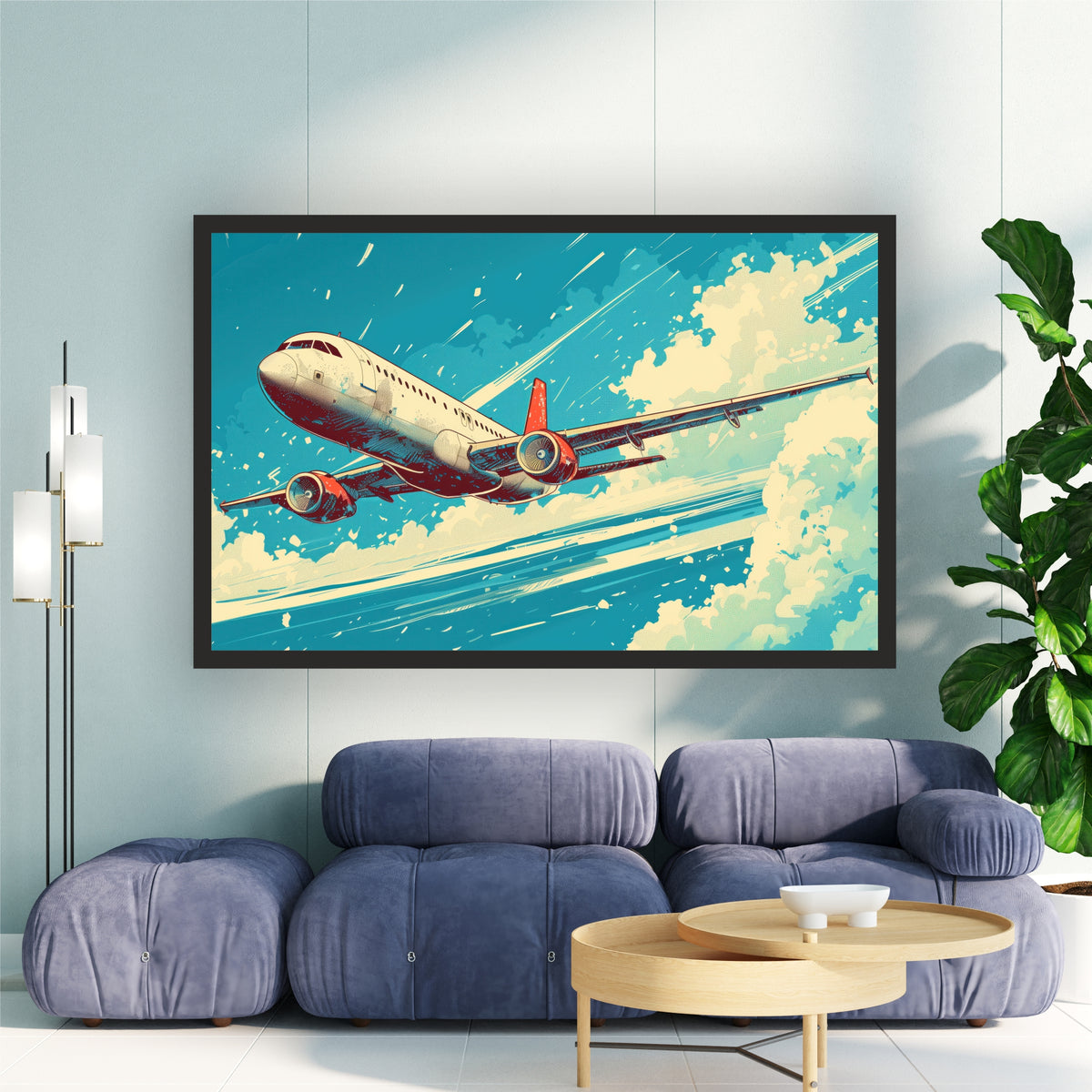 Vintage Airplane Aviation Wall Art | Retro Aircraft Travel Poster