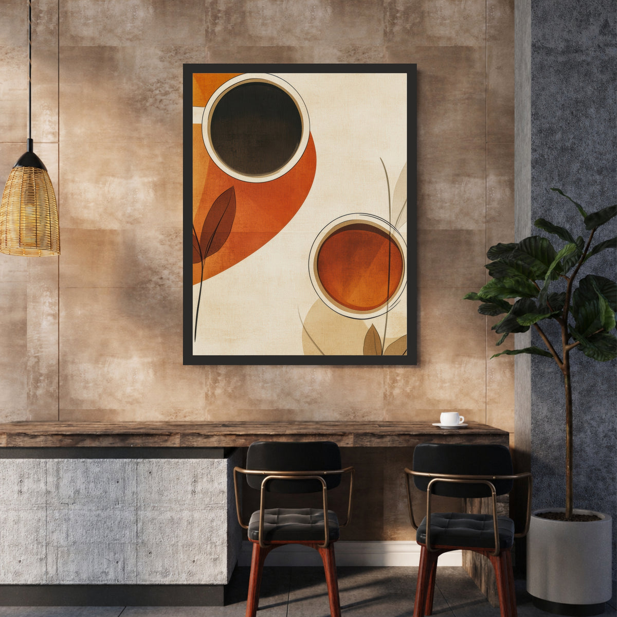 Pause Gently Wall Art | Minimalist Coffee Canvas Print | Modern Kitchen & Café Decor