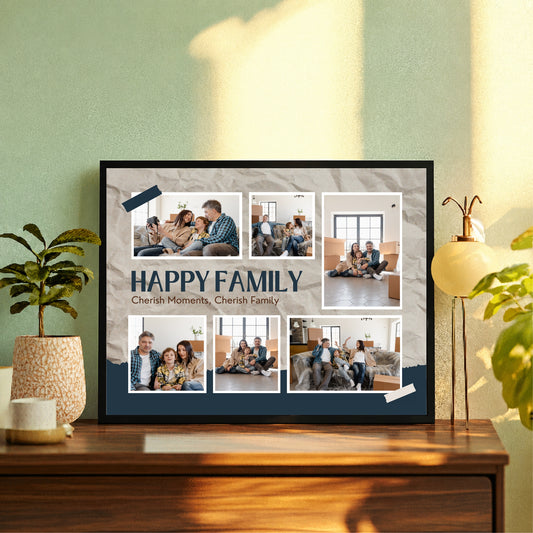 Customized Family Photo Frame | Personalized Family Collage | Happy Family Wall Art