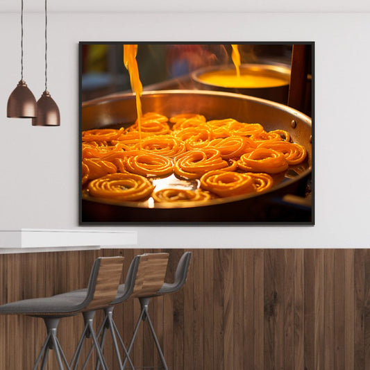 Jalebi Wall Frame – A Sweet & Crispy Delight