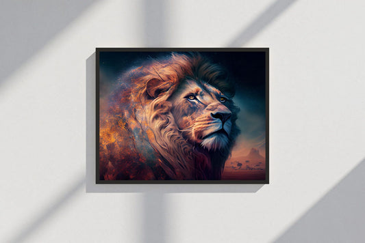 Majestic Lion & Nature Wall Art – Power Meets Serenity 🦁🌿