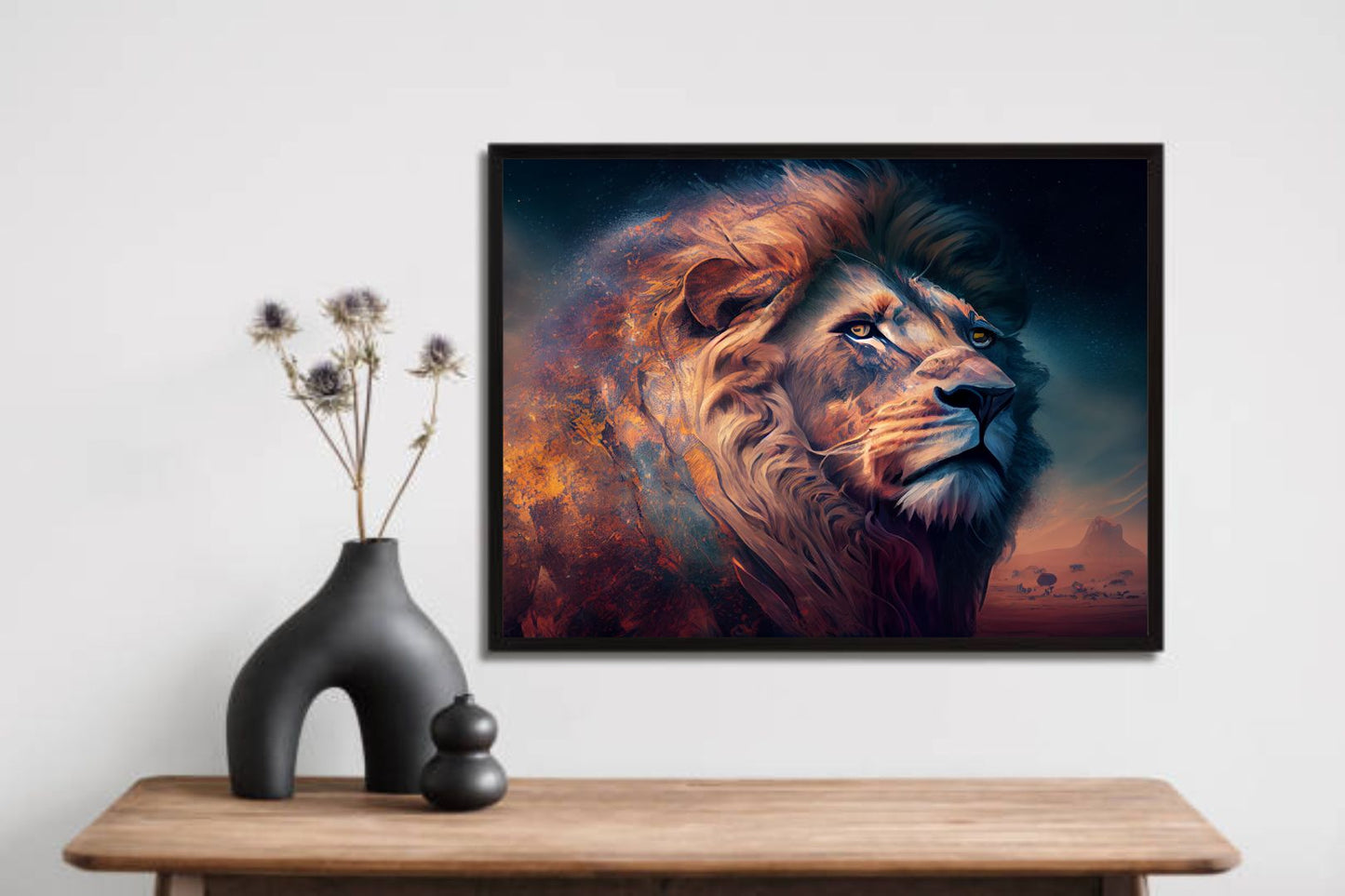 Majestic Lion & Nature Wall Art – Power Meets Serenity 🦁🌿