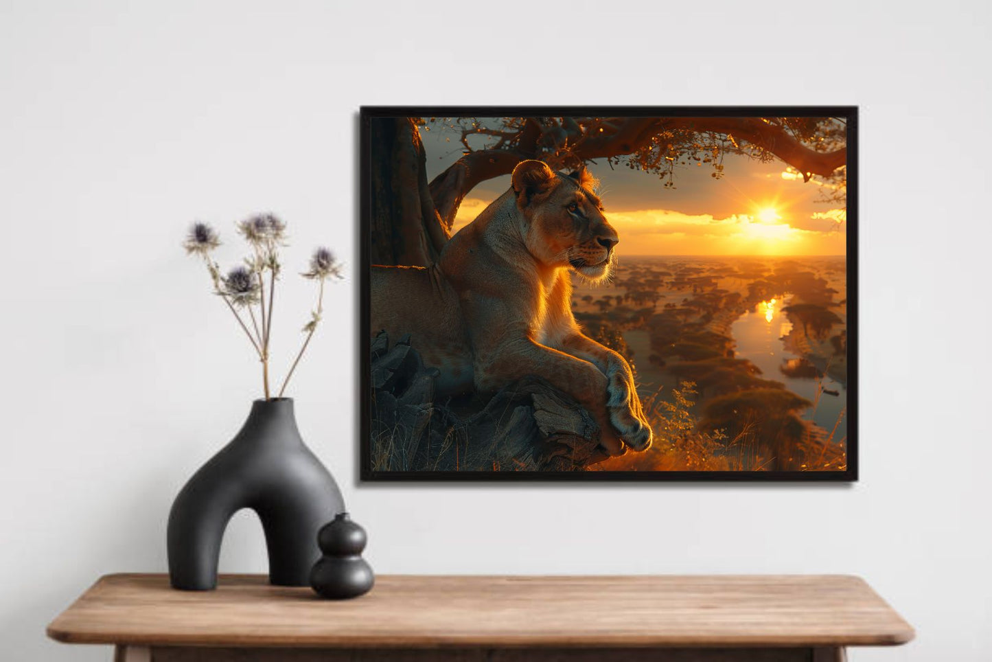 Majestic Lion & Nature Wall Art – Power Meets Serenity 🦁🌿