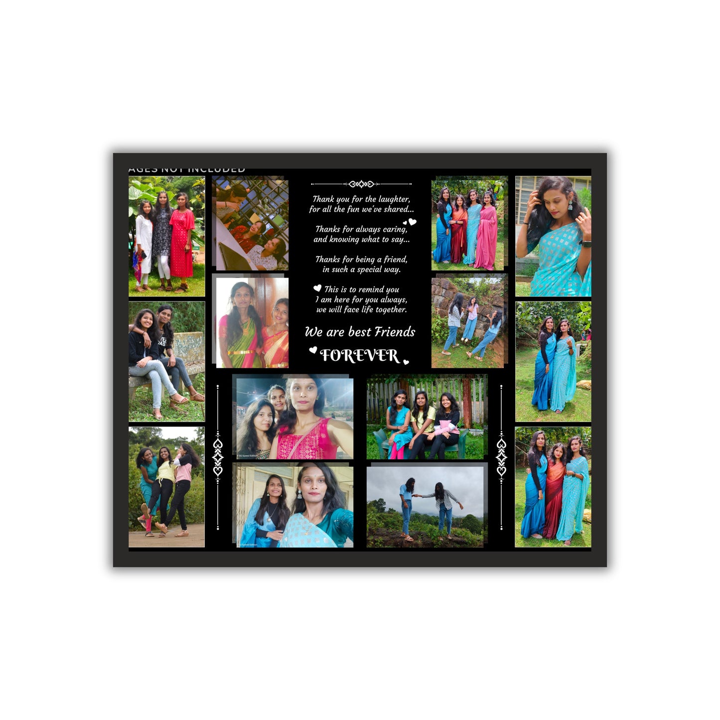Personalized Best Friends Collage Frame – A Tribute to Friendship! 💖