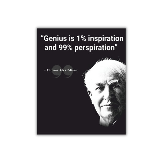 Thomas Alva Edison Motivational Wall Frame – A Tribute to Innovation & Perseverance