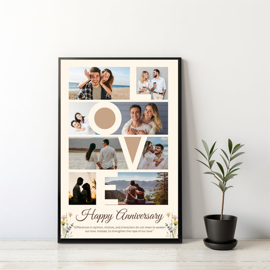 Personalized Love  Wall Art Photo Collage Anniversary Frame – Celebrate Every Beautiful Moment