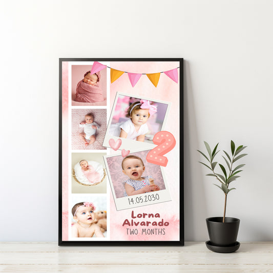 Personalized Baby Milestone Collage Frame – Celebrate Every Step!